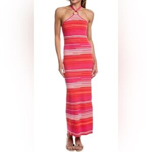 525 America Pink Bodycon Halter Dress